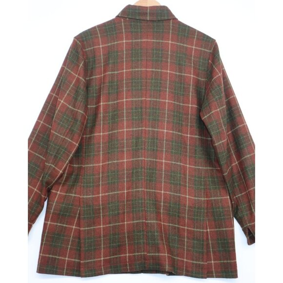 Faconnable Wool Cashmere Blend Plaid Coat Mens M Button Preppy Old Money - Picture 7 of 12